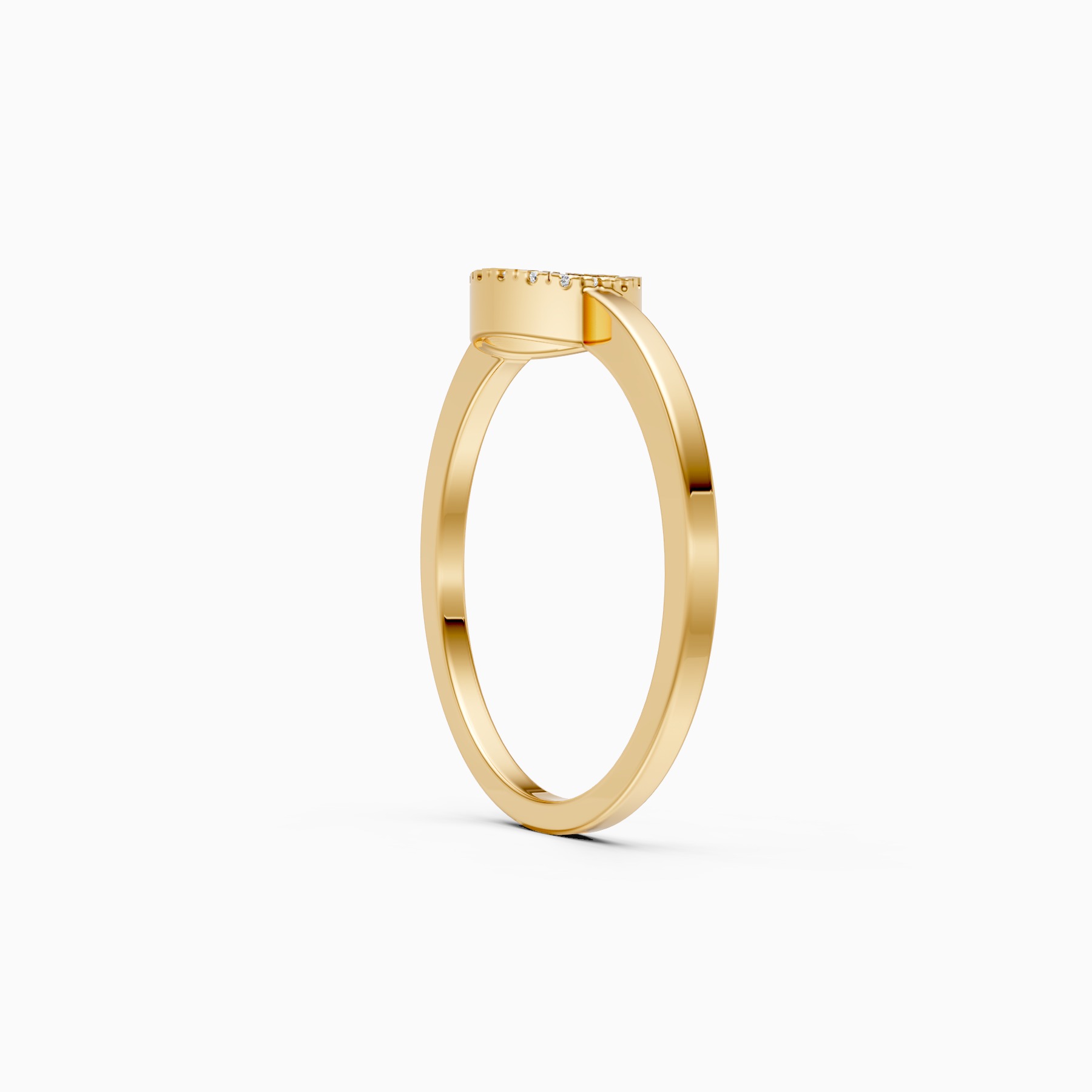 Unique Open Circle Round Diamond Ring